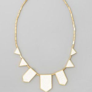House of Harlow White Leather Statement Necklace